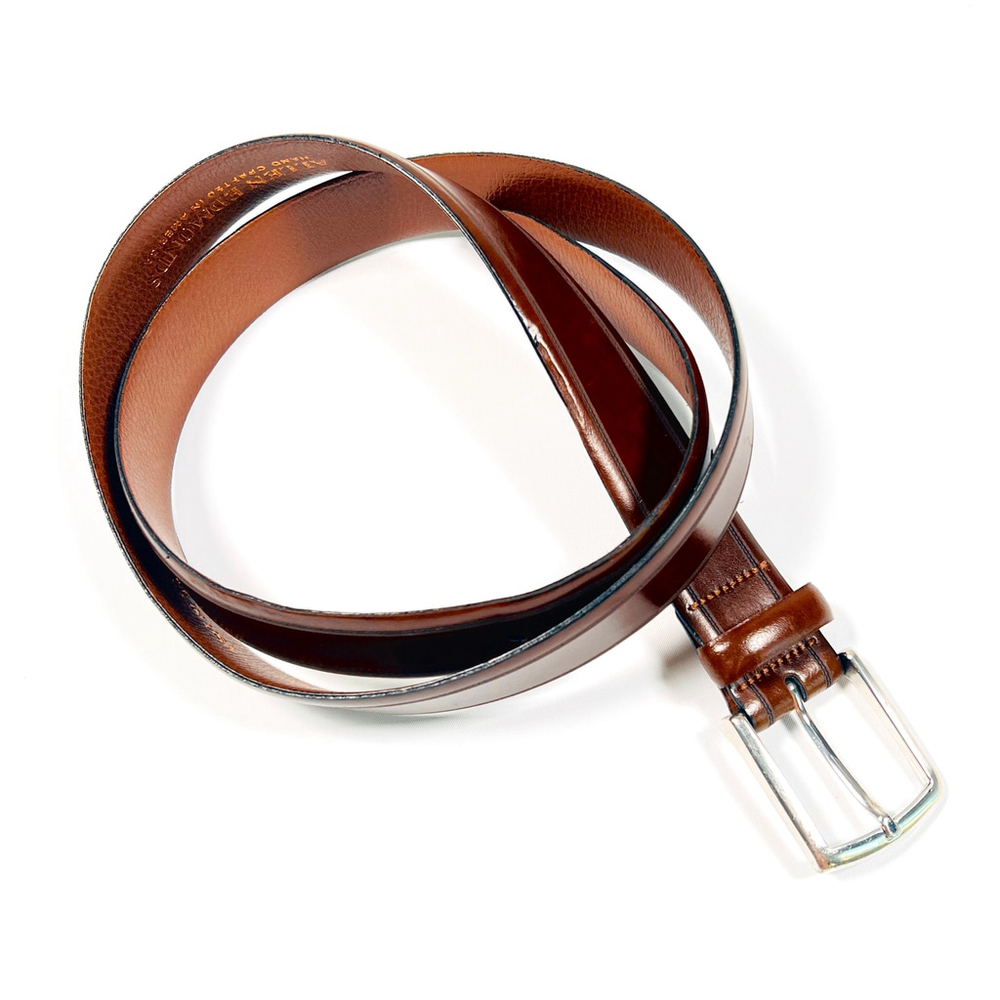 Men's Allen Edmonds Mens Belt Brown Leather Hand Crafted Size 42
